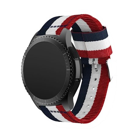 Nylonranneke Samsung Gear S3 Frontier/S3 Classic Punainen/Valkoinen/Sininen