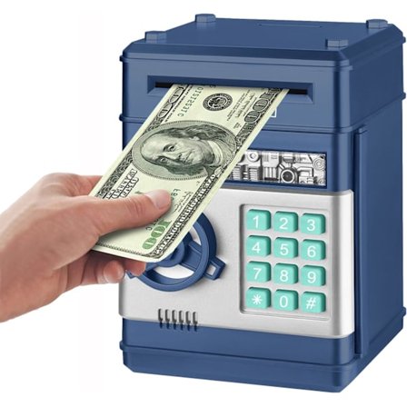 Elektronisk sparegris, Mini ATM-adgangskode sparebøsse kontanter mønt spareboks til børn, tegneserie sikker bankboks perfekte legetøjsgaver til drenge