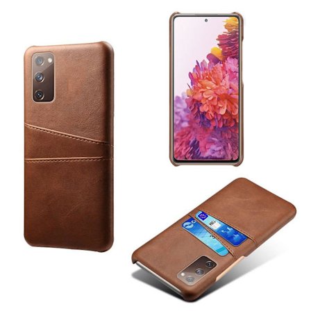 SKALO Samsung S20 FE PU-Läder Korthållare Skal - Brun