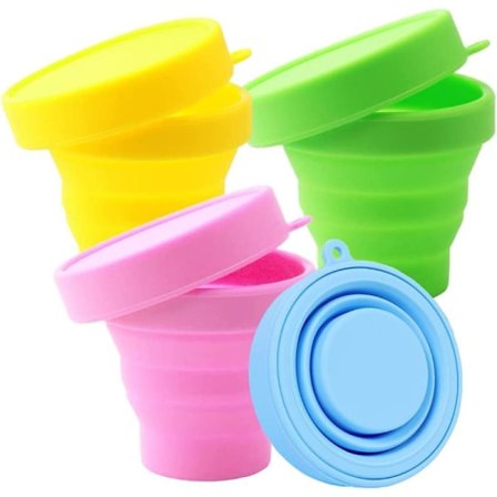 Hopfällbar Campingmugg Silikonmugg med Lock Campingporslin