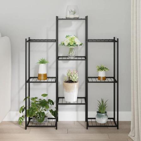 Vidaxl Växtställ 83x25x100 Cm Svart Järn Svart