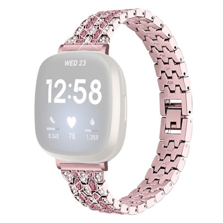 Fitbit Sense / Versa 3 shiny rhinesten décor rem - pink
