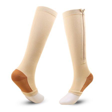 Dragkedja Kompressionsstrumpor Öppen Tå Kompressionsstrumpor med Dragkedja