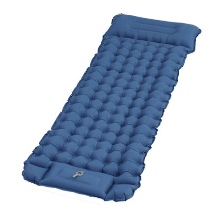 Selvoppblåsbar madrass, 10 cm, vanntett, lett, rivebestandig, slitesterk, med fotpumpe, for camping, sandstrand og fotturer