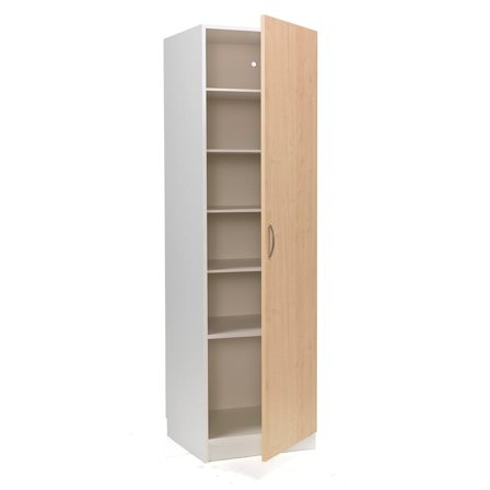 Clothes storage cabinet, R/H, 600x600x2100 mm, white, birch
