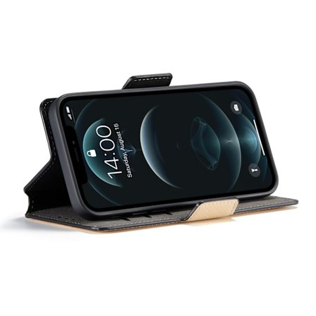 Muxma Saffiano Plånboksfodral till Apple iPhone 12 Pro Max - Beige