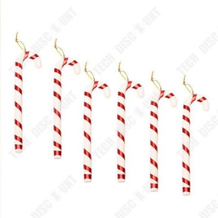 Juleophæng - TD - Julestok - Plast - 6 stykker - Indendørs dekoration