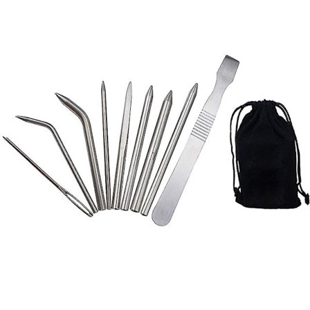 9 stk Paracord sysett Rustfrie nåler Glattingsverktøy