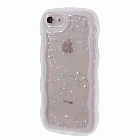 JTW-serien deksel til iPhone 7/8/SE (2020)/SE (2022) Glitterstjerner Bølgete Kant TPU-deksel