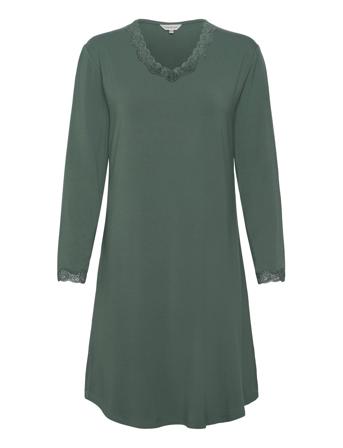 Bamboo Long Sleeve Nightdress With Yöpaita Khaki Green Lady Avenue