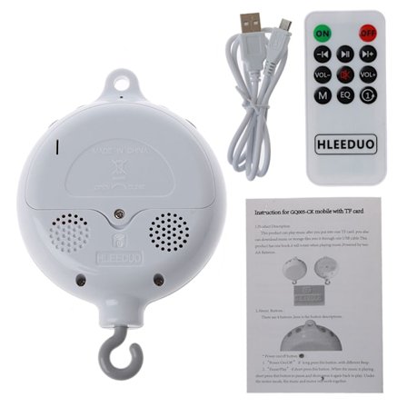 Fjernbetjent Krybbeuro Klokke ed Klokke USB Rangle til Barnevogn 35 Sange Musikboks Hængende Mobiler Baby Nyfødt Fødselsdagsgave