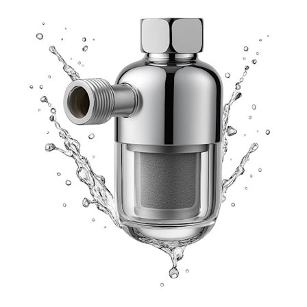 Anti-kalk Vandfilter til Brusebad og Vandhane, 316 Rustfrit Stål, 360° Roterbart Vandrensningsanlæg, 95 mm