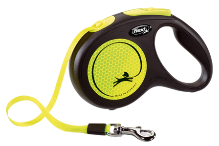 Flexi - New Neon Band, 5 m, Medium, maks. 25 kg, Neongul - Hund - Halsbånd - ZOO.no