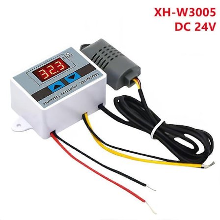 XH-W3005 DC 12V 24V AC 110-220V 10A Digital Fuktighetskontroller Hygrometer Kontrollbryter 0~99%RH Hygrostat med Fuktighetssensor-Perfet