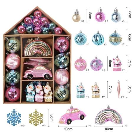Julboll Julgransdekoration prydnader för hem nyår Xmas hängande hänge Ball Party Dekoration Tillbehör Present 4