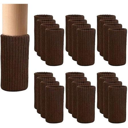 24 stykker stolebensokker, elastiske møbelbensokker black