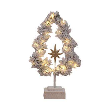 Flokker juletre Snøfnugg med LED-lys Skrivebordsdekorasjon Feriefest Spisebordsdekor 2024 nyttårsgave