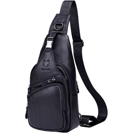 Læder Skuldertaske Crossbody Mænd Kvinder Rejse Udendørs Sport, Rygsæk