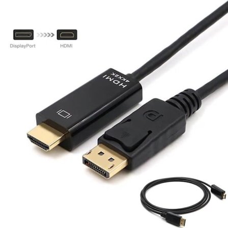 DisplayPort–HDMI 4K -kaapeli, Zamus DisplayPort (DP) uros–HDMI uros -sovitin 4K 30 Hz:n resoluutiolla, 1,8 m, musta