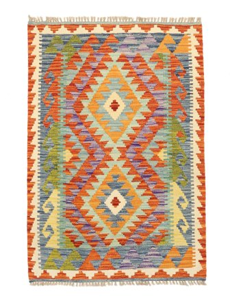 Orientalischer Kelim Afghan Old Stil Teppich 82X120 Orange/Dunkelgrau Wolle, Afghanistan