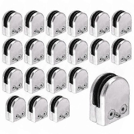 20 stk Rustfritt Stål Glassholder Glassklemme