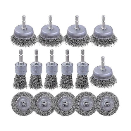15-pack Stålborste, Borste, Pennborste Set För Borttagning av Rost, Korrosion och Skrubbning av Ytor