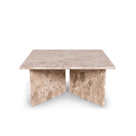 Vega sofabord, latte marmor | 90x90 - 90x90x42 - Sofabord