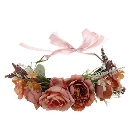 Blomster Hovedbånd Blomsterhårbøjle Bohemian Blomsterkrone Kvinder Bryllup Hårbånd