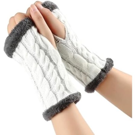 19,5cmx8,5cm Stickade Armvärmare Fingerlösa Stickade Vantar Vintermössor Tumhål Kostym