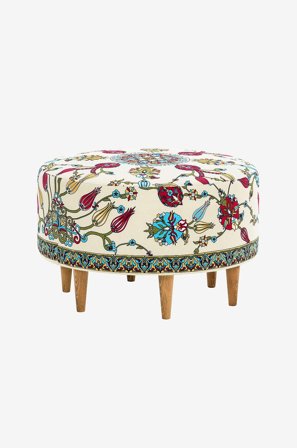 Hanah Home - Puf Theo - Flerfarvet - Fodskamler & puffer - Fra Homeroom