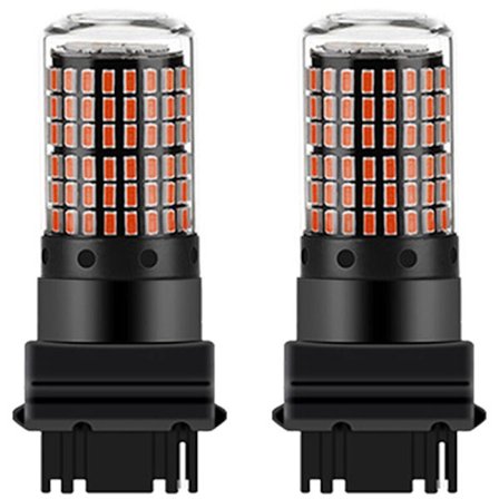 2 kpl 3156 P27W T25 3014 144Smd Canbus LED-polttimot, kirkas autojen takavalo, jarruvalo, peruutusvalo, punainen