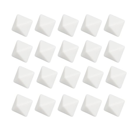 20 STK 8-sidet terning Plastik Blank DIY Terningesæt til brætspil Fest Matematik Tælle Undervisning Hvid