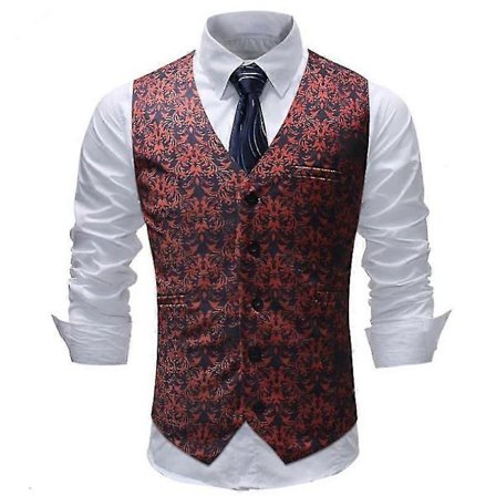 Miesten V-aukkoinen hihaton slim fit -takki, vapaa-ajan pukuliivit