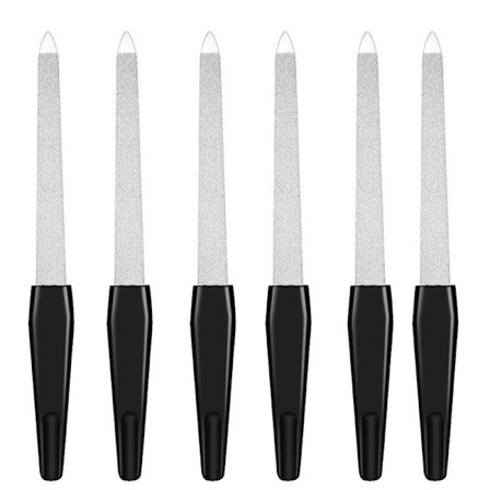 Neglefil, Diamant Neglefil, 6 Pak Professionelle Neglefile Dobbelte Neglefile, Metal Manikure med skridsikkert håndtag Manikure Neglefile til Salon a