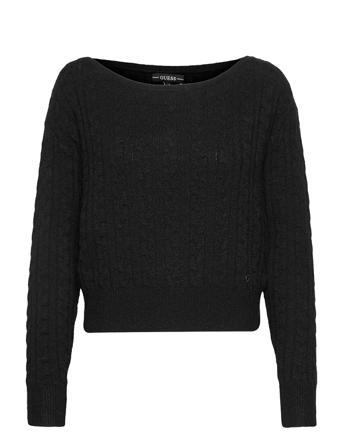 Es Ls Cable Tanya Swtr Black GUESS Jeans
