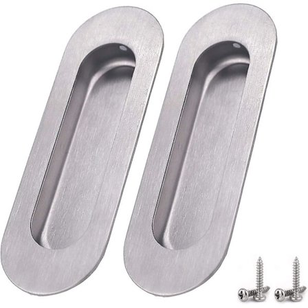 2 kpl Newzc Upotettu Kahva Uppoasennettu Liukuva Soikea Ovenvedin Piilotetut Satiiniharjatut Ruostumattomasta Teräksestä Valmistetut Sormivedin 