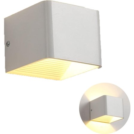 Seinävalaisin Ladattava seinävalaisin kaukosäätimellä 5w Kolme valon väriä Himmennettävä yövalo Langaton paristokäyttöinen seinävalaisin ja valkoinen