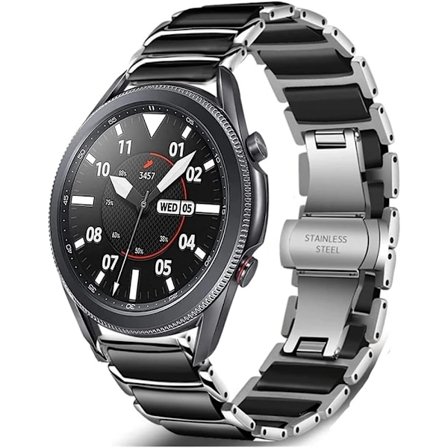 Kompatibel med Galaxy Watch 7&FE&6&5&4&3 Band/40mm 44mm, 20mm Rostfritt Stål Armband för Män&Kvinnor för Garmin Venu/Galaxy Watch 5 Pro/Active