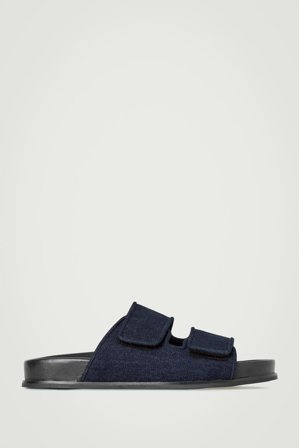 COS Men's Double Strap Denim Sandals in Blue