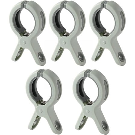 5-pack strandklämmor i plast - stora halkfria klädnypor i trendiga färger