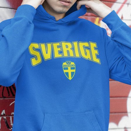 Sverige Hoodie blå - Huvtröja - Sverige fotboll hoodie