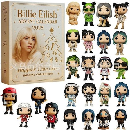 Billie Eilish Adventskalender 2025, Jule nedtellingsleke Gaveeske for barn og tenåringsfans