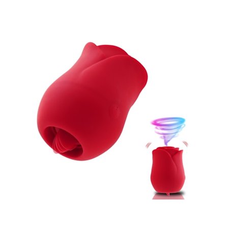 Rose Tunge Sugende Vibrator for Kvinner (Rød)