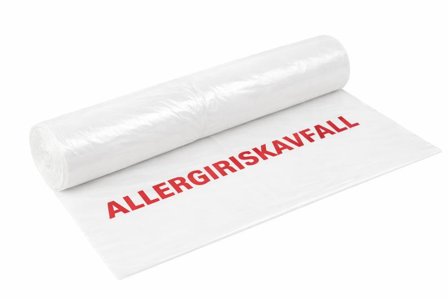 Plastsäck Allergiriskavfall 65L 70my vit 25st/rl - Lyreco - Städ och hygien - Påsar och säckar - Plastsäckar