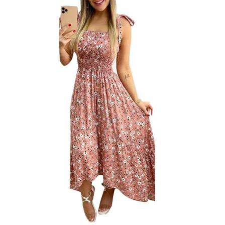 Kvinnor Ärmlös Casual Tube Strap Sling Sunflower Print Irregu