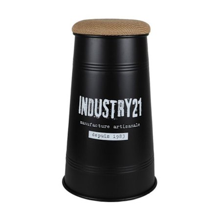 Kegelformad barstol "Loft & Metall" - Svart - D 40 x H 66,5 cm