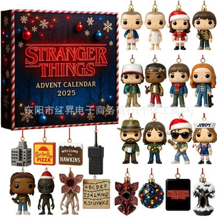 Stranger Things Nedtellingskalender 2025, 24-dagers 2D Julekalender {KPOM}