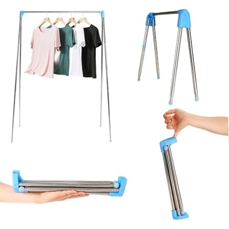 1 stk. bærbar tøjstativ, sammenklappeligt og udtrækkeligt vaskebassin f(FQ)