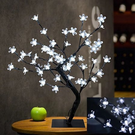 Körsbärsblom Bonsai Träd Lampa, 45cm LED Lampa Träd Jul[co]