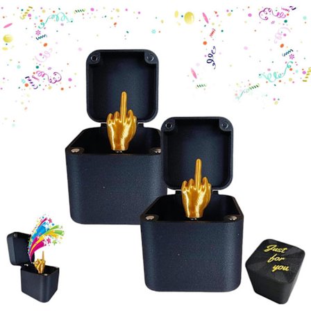 Midterfinger i en æske, Æske med midterfingre, Midterfinger overraskelsesgaveæske, Spoof håndspøg pop-up gave med æske til voksne, til kontoret (2 stk